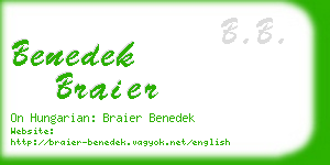 benedek braier business card